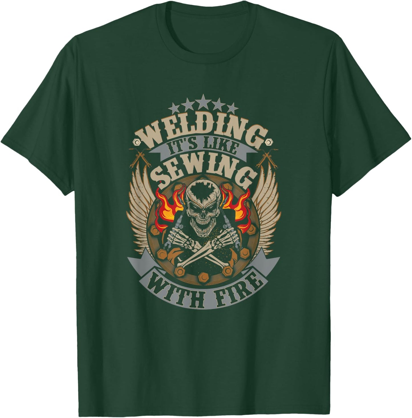 Welding Welding Is Like Sewing With Fire Welder T-Shirt - T-Shirt | Forest