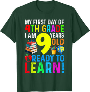 4th Grade Back to First Day of School Boys Girl T-Shirt - T-Shirt | Forest