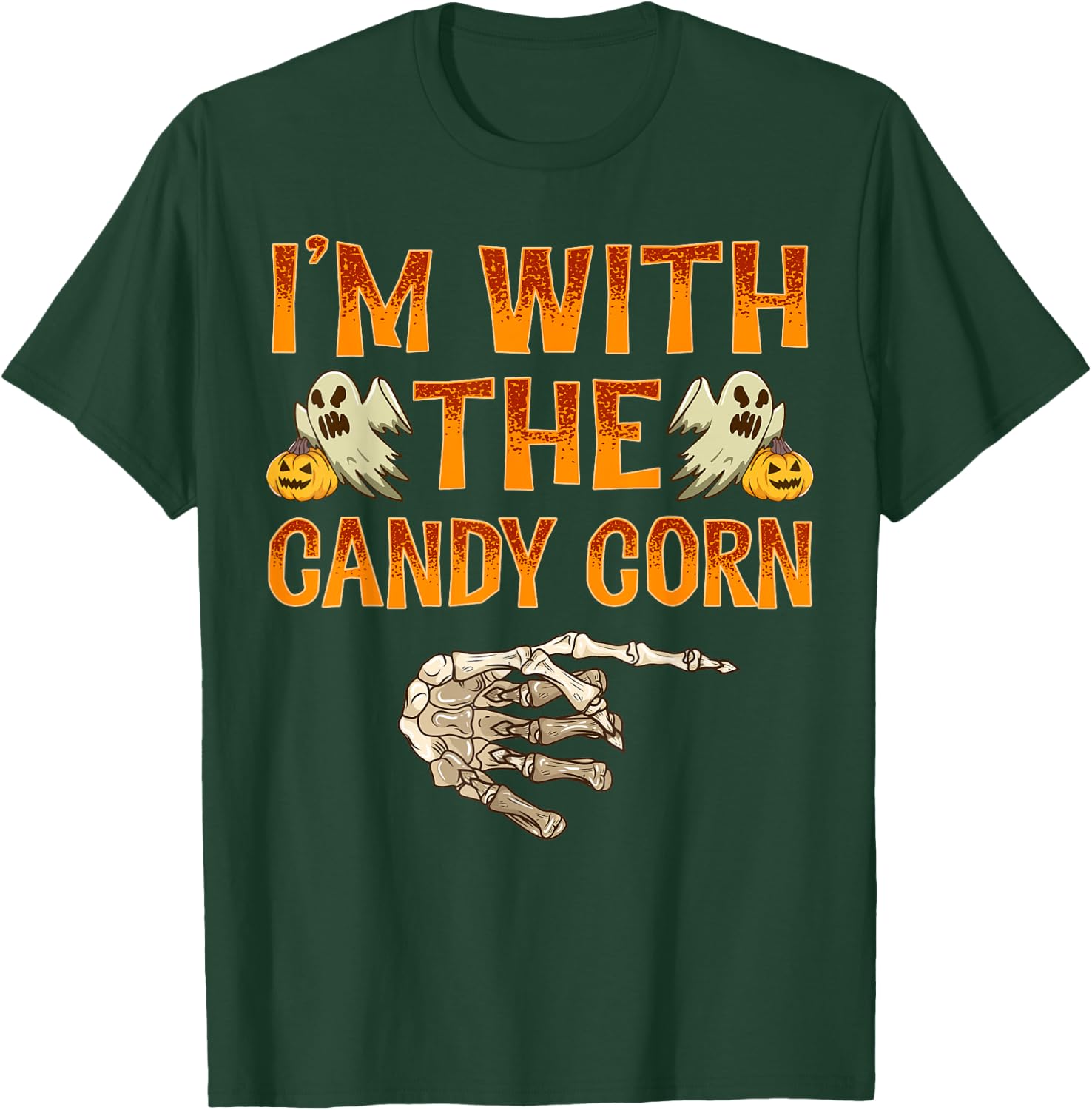 I'm With The Candy Corn Shirt Costume Funny Halloween Couple T-Shirt - T-Shirt | Forest