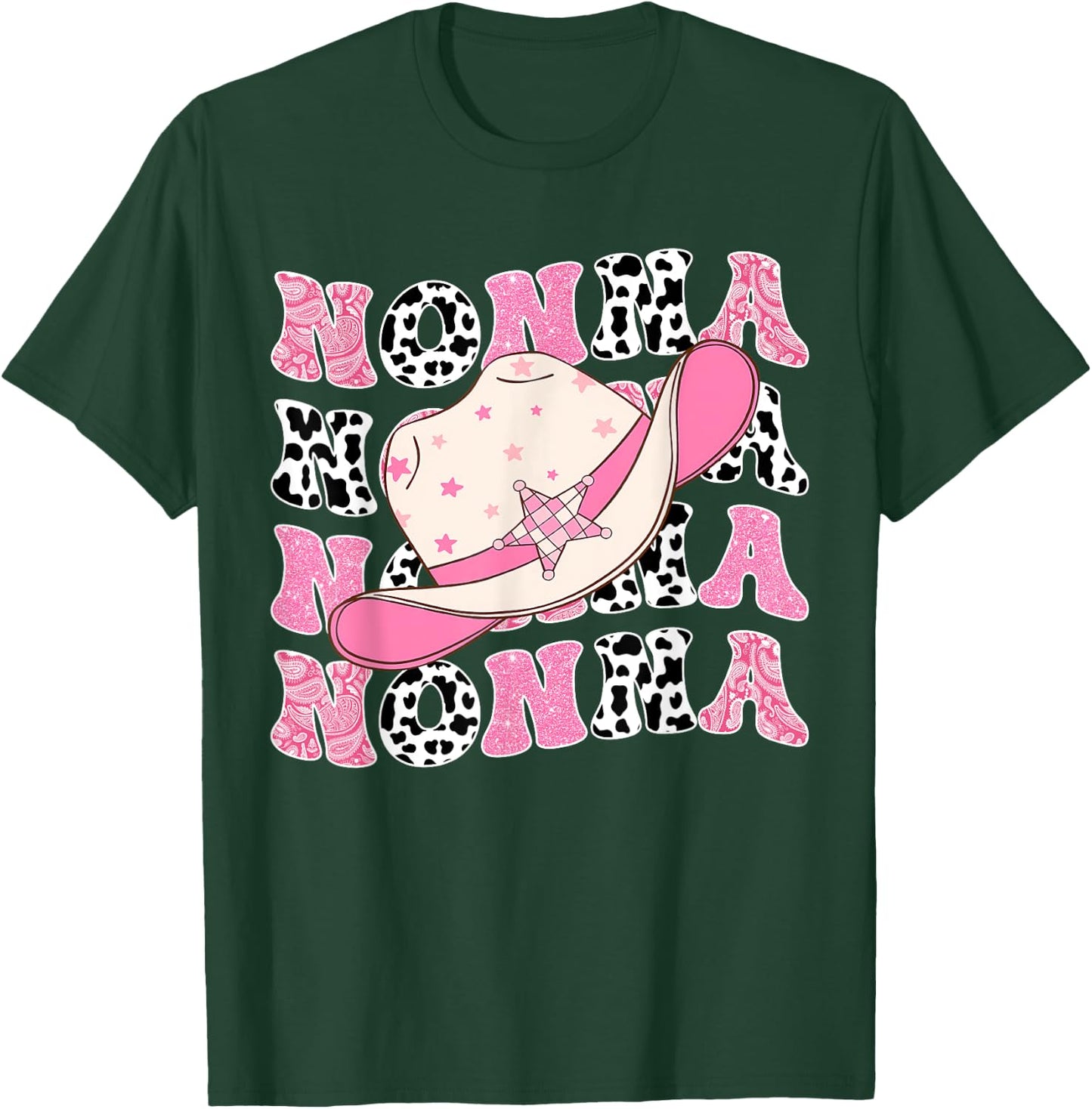 Nonna Pink Rodeo CowGirl Western Retro Groovy T-Shirt - T-Shirt | Forest