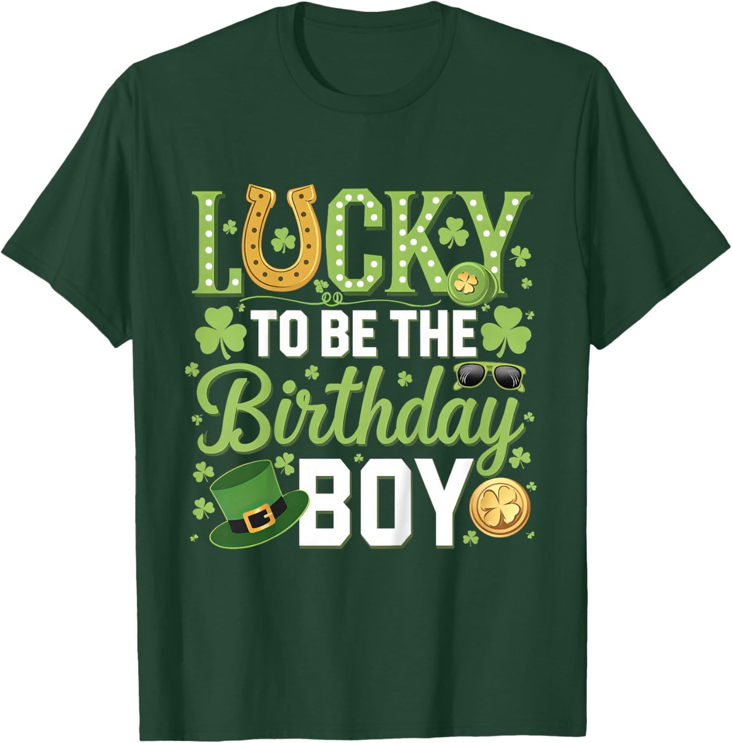 Kids Lucky To Be The Birthday Boy Leprechaun St Patricks Day Kids T-Shirt - T-Shirt | Forest