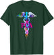 Patient Care Assistant PCA Caduceus Watercolor Art Graphic T-Shirt - T-Shirt | Forest