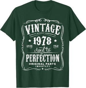Vintage Made In 1978 40th Birthday Gift T-Shirt - T-Shirt | Forest