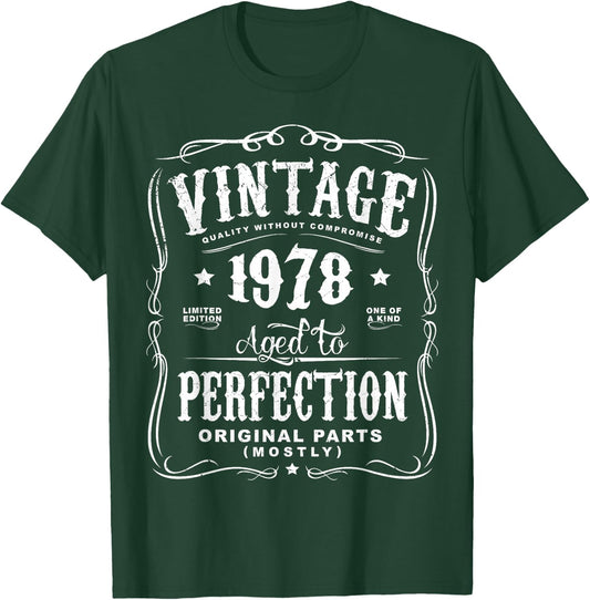 Vintage Made In 1978 40th Birthday Gift T-Shirt - T-Shirt | Forest