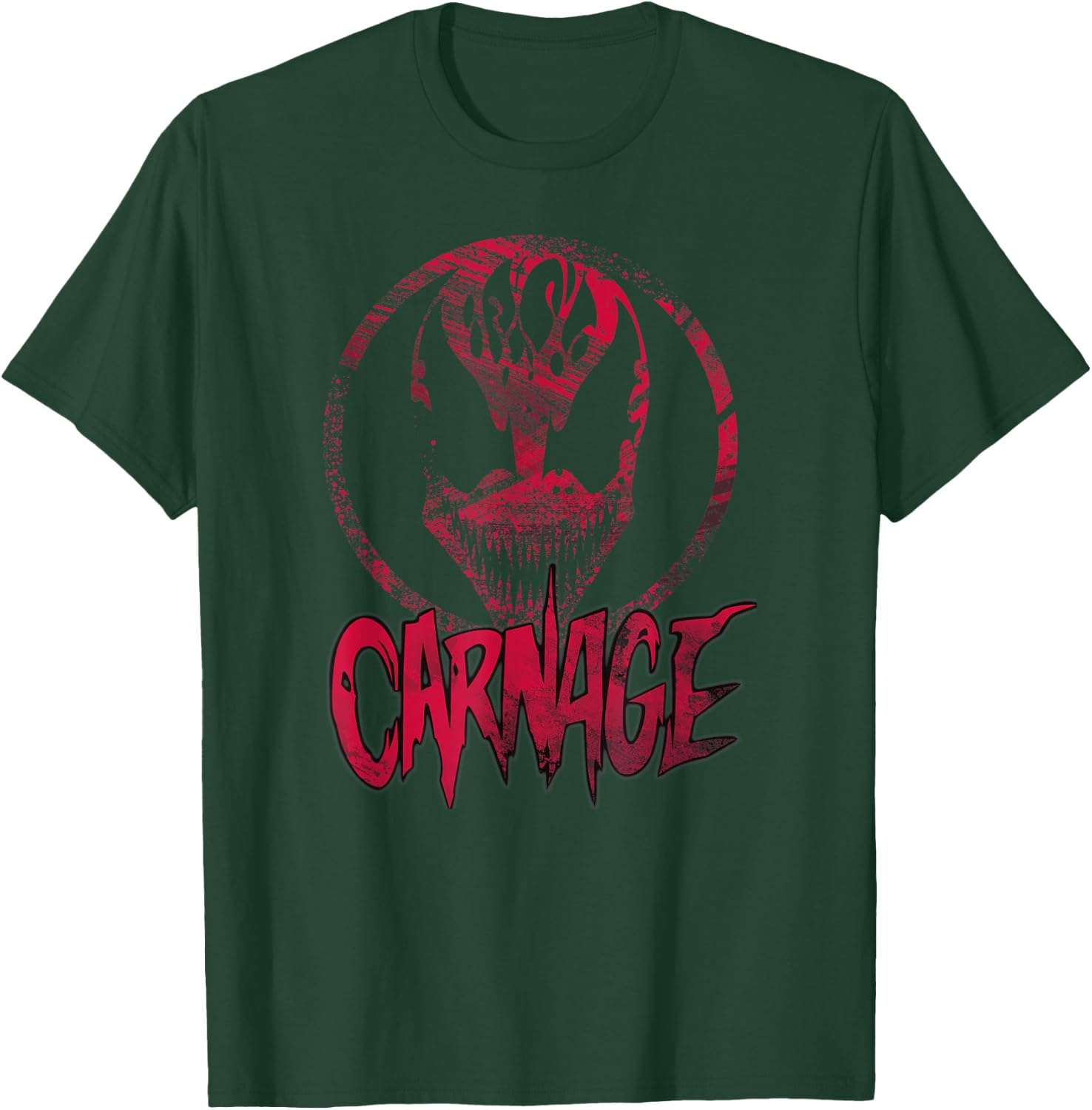 Carnage Single Coated Red Painted Face Logo Graphic T-Shirt - T-Shirt | Forest