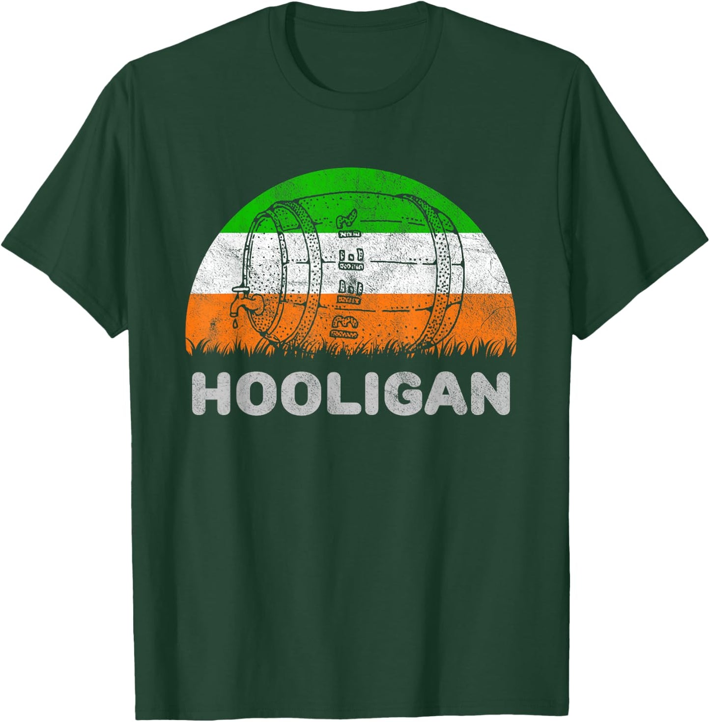 Funny St Patricks Day Hooligan With Ireland Flag T-Shirt - T-Shirt | Forest