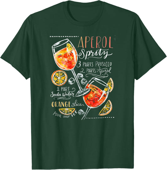 Aperol Spritz Recipe Cocktail Perfect Drinking Gift T-Shirt - T-Shirt | Forest
