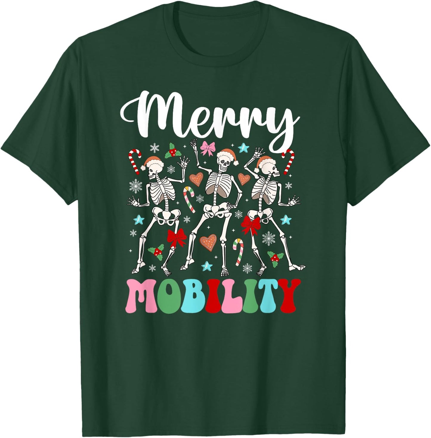 Christmas PT Therapist Xmas Groovy Physical Therapist - -Adults, Black, Small, Short Sleeve, Cotton Blend, Crew Collar, Cartoon Christmas, Straight Fit, Pull On, Winter, Imported T-Shirt - T-Shirt | Forest