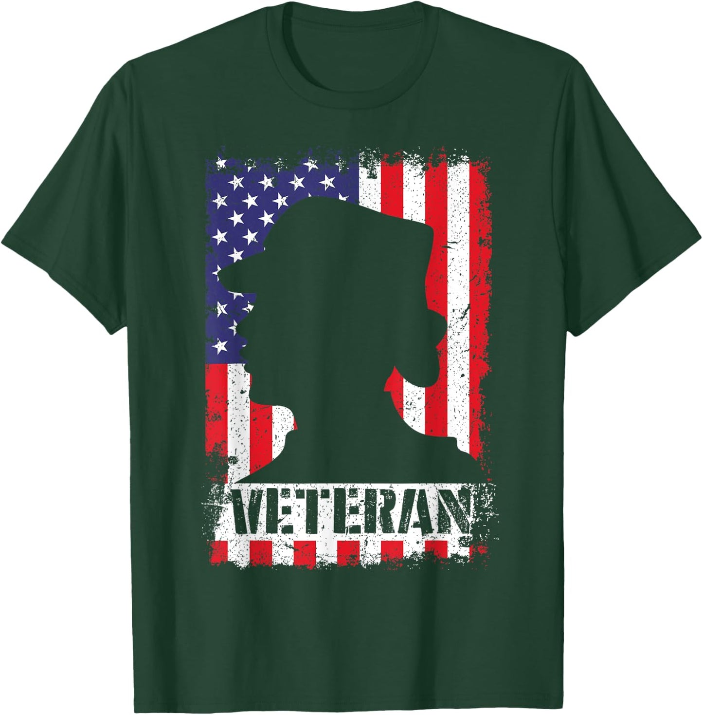 Women Veteran USA Flag Female Veterans Day Gift Shirt T-Shirt - T-Shirt | Forest