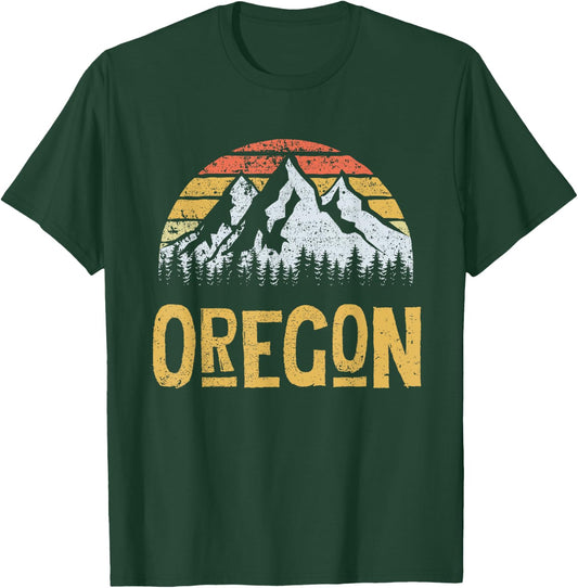 Vintage Retro OR Oregon U.S. Mountain State T-Shirt - T-Shirt | Forest