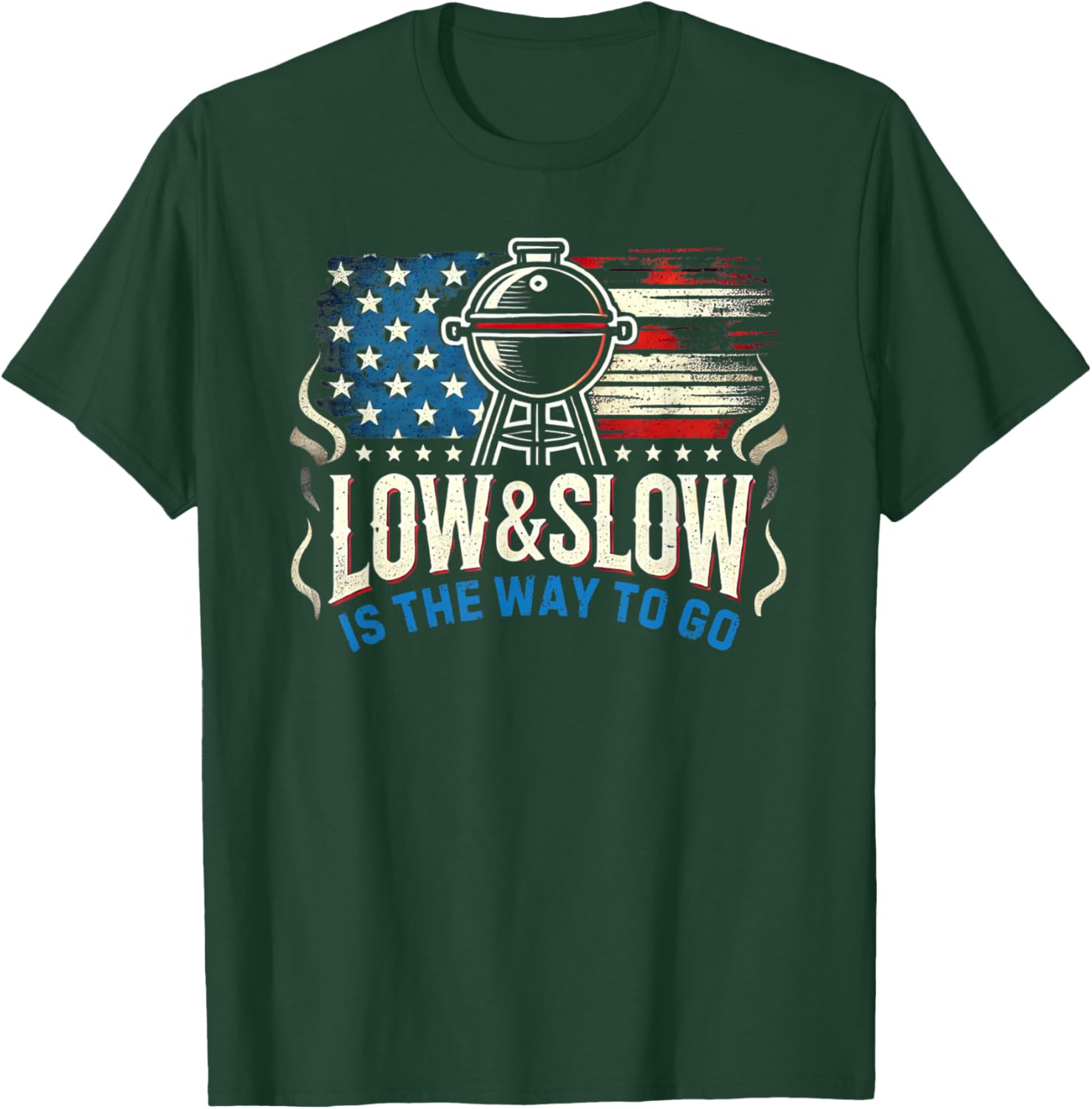 Patriotic BBQ Smoker Meat Smoking USA Grilling Barbecue T-Shirt - T-Shirt | Forest