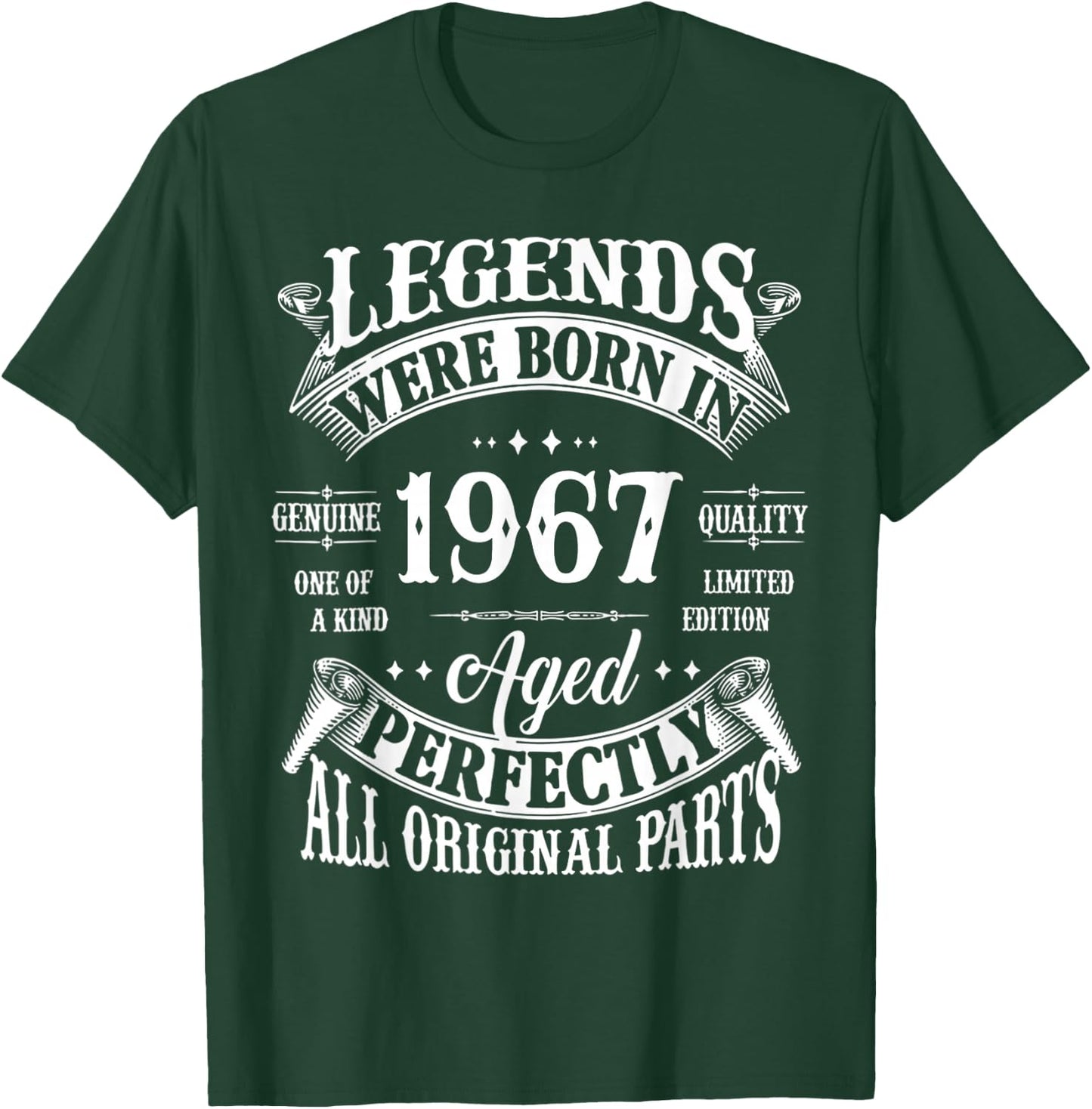 60th Birthday Shirt Vintage Born in 1967 60 Years Old B-Day T-Shirt - T-Shirt | Forest