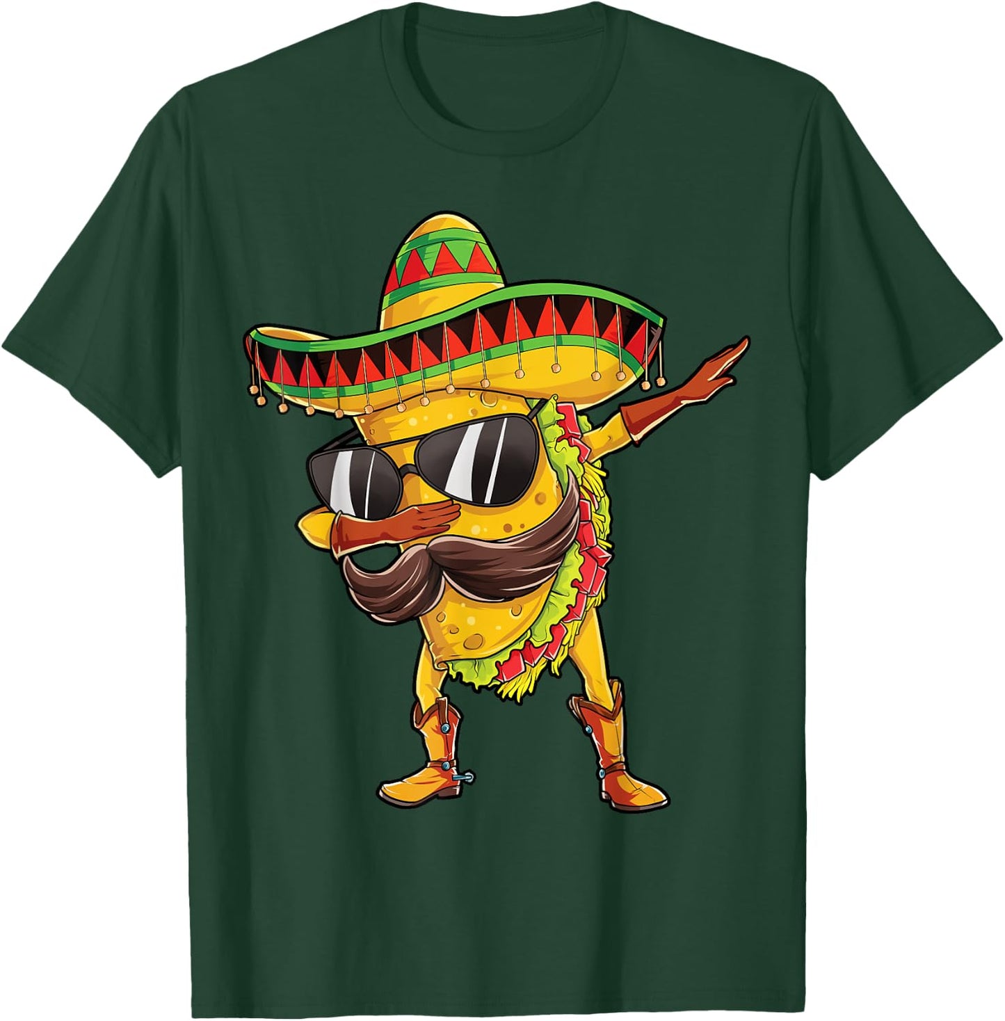 Dabbing Taco Cinco de Mayo Boys Men Mexican Food Sombrero T-Shirt - T-Shirt | Forest