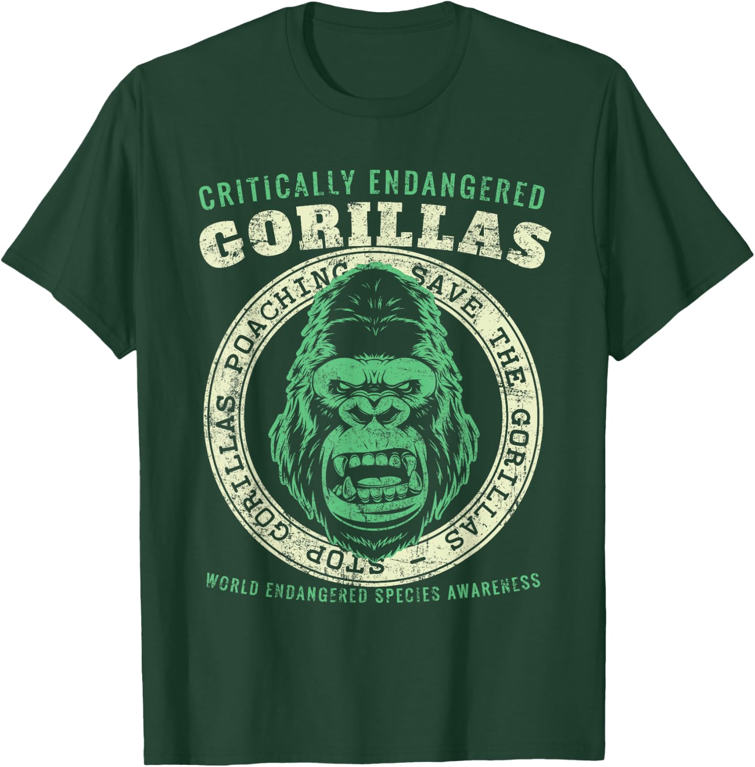 Save The Gorillas Vintage T-Shirt - T-Shirt | Forest