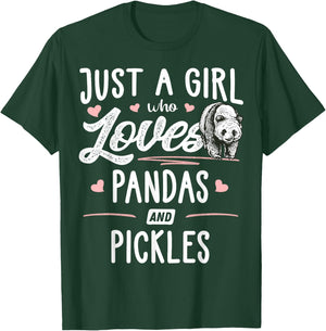 Just A Girl Who Loves Pandas and Pickles Gift Women T-Shirt - T-Shirt | Forest