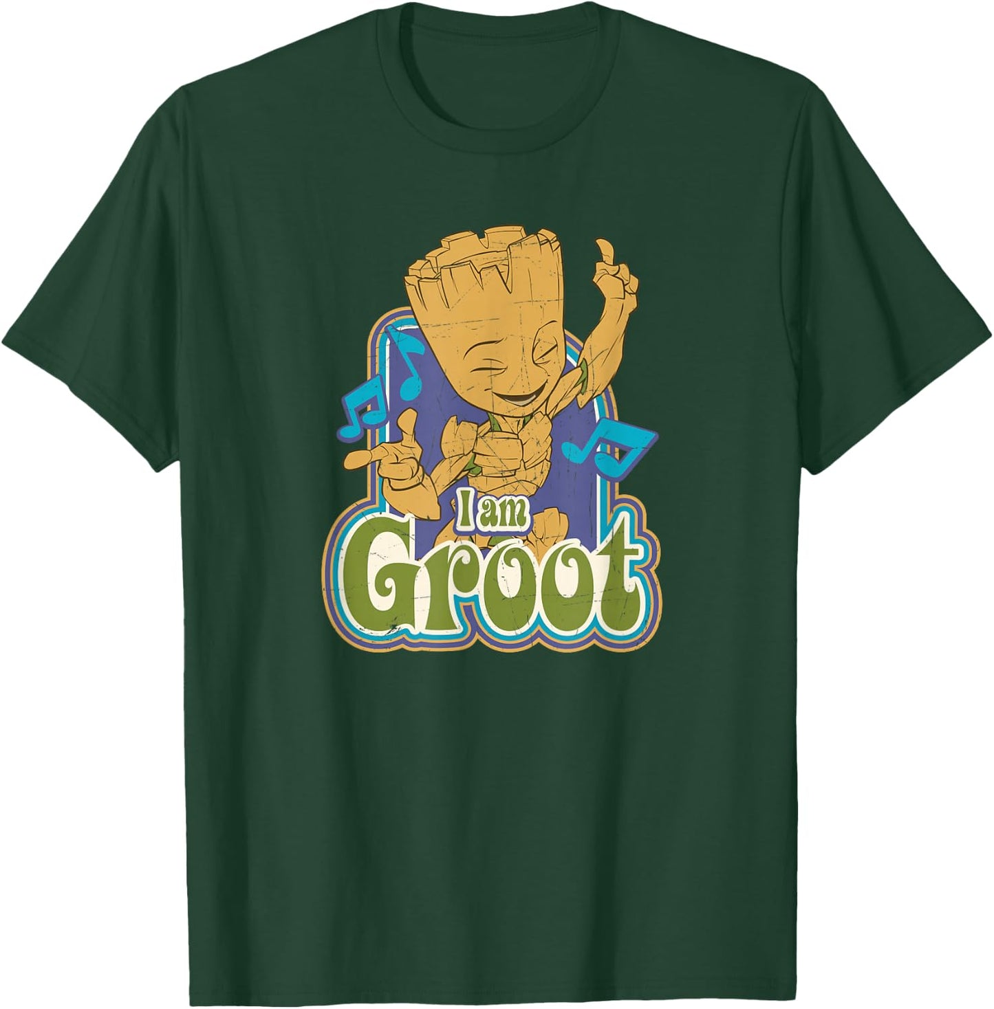 Marvel Guardians of the Galaxy I am Groot Vintage Music T-Shirt - T-Shirt | Forest