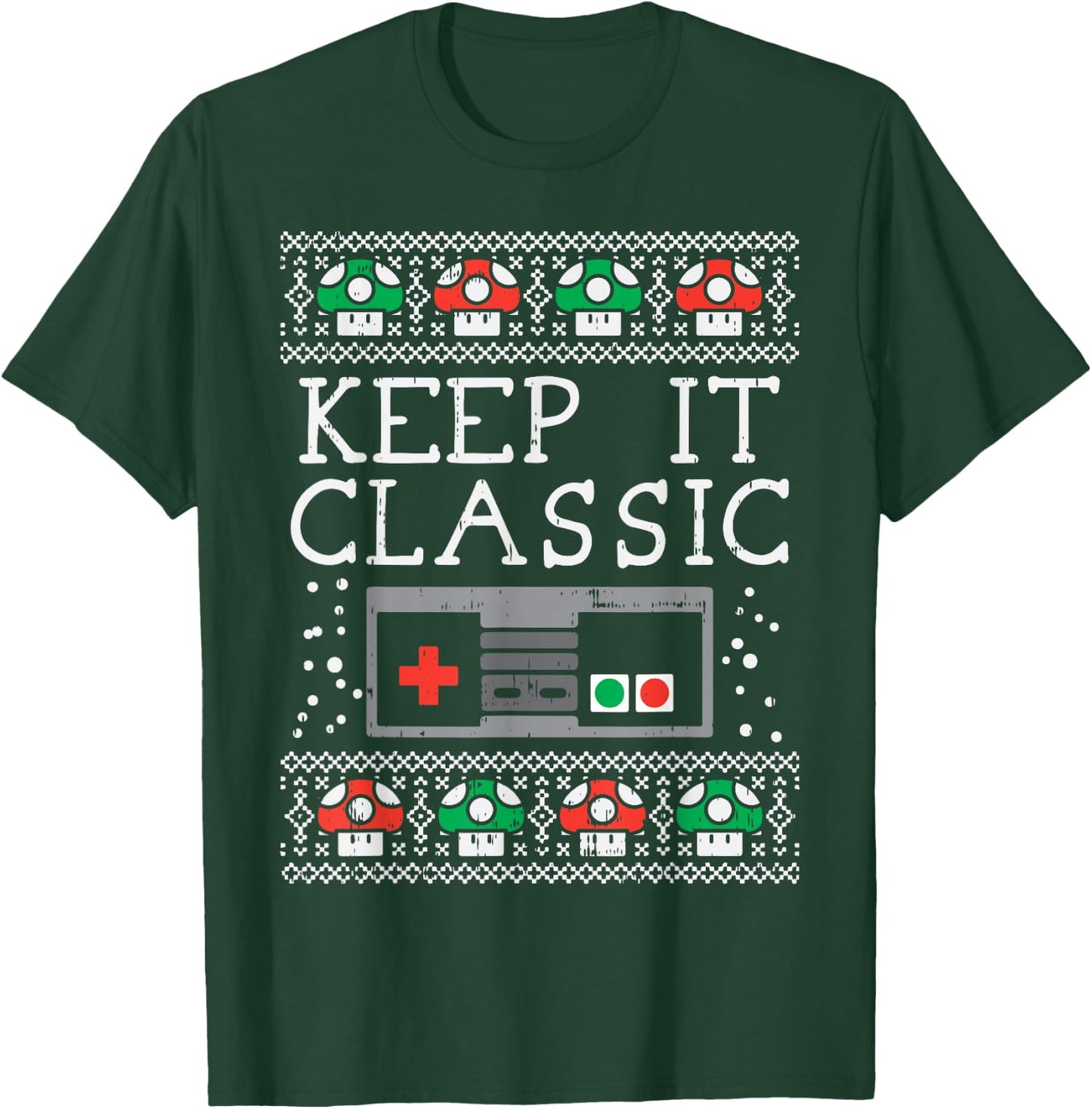 Keep It Classic Video Game Retro Ugly Christmas Gamer PJ T-Shirt - T-Shirt | Forest