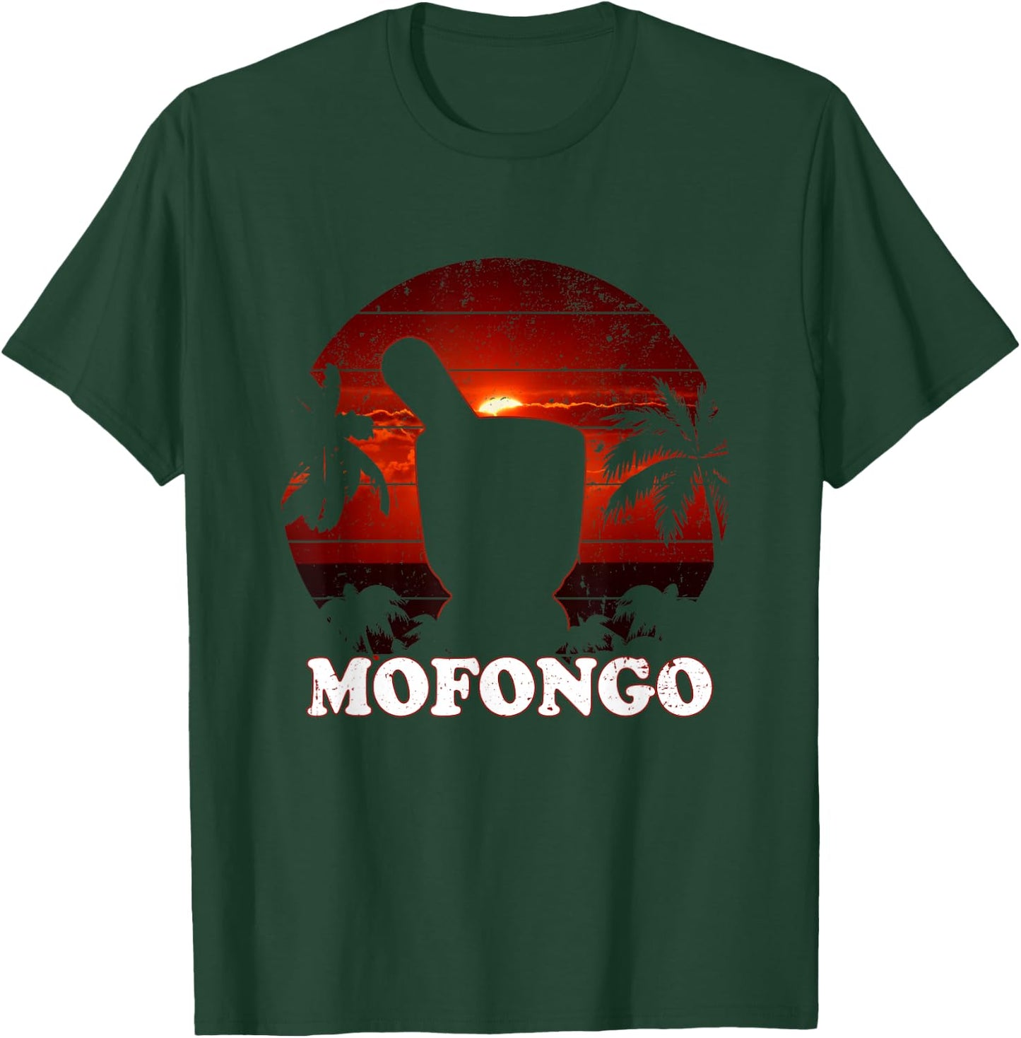 Funny Puerto Rican Food Mofongo Pilon Palm Trees Sunset Gift T-Shirt - T-Shirt | Forest