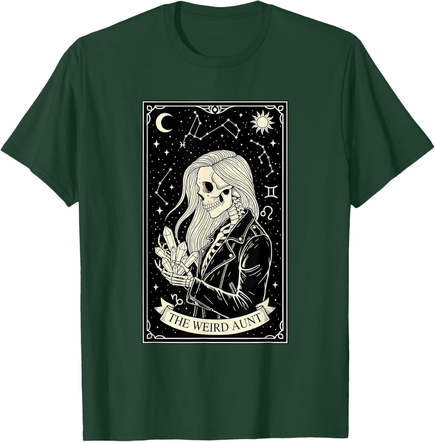 Weird Aunt Tarot Card Halloween Skeleton Feral Aunt Auntie T-Shirt - T-Shirt | Forest