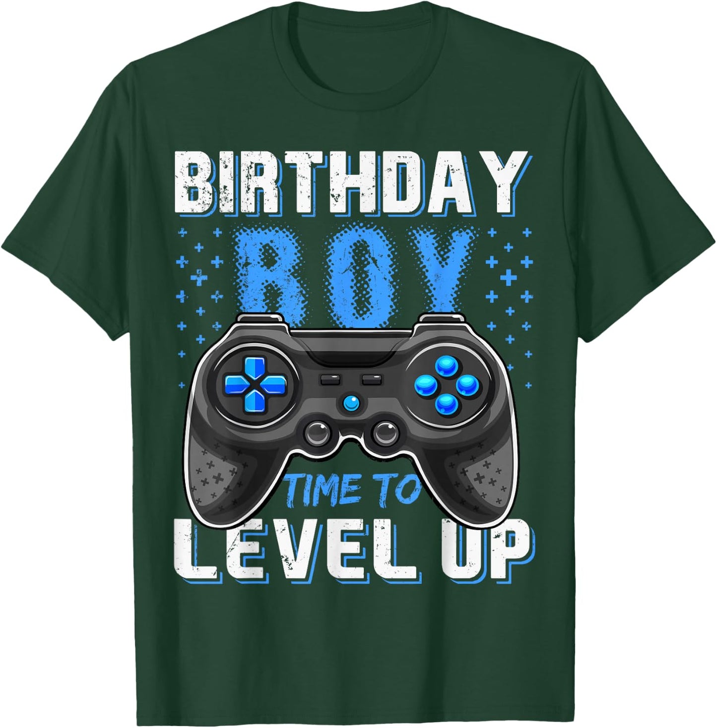 Level Up Birthday Boy Gamer - Classic Fit, Short Sleeve, Black T-Shirt - T-Shirt | Forest