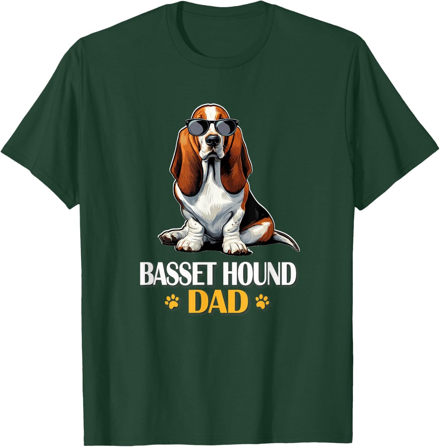 Boys Cool Sunglasses Dog Lover Basset Hound Dad T-Shirt - T-Shirt | Forest