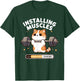 Installing Muscles Please Wait Funny Cat Weightlifting T-Shirt - T-Shirt | Forest