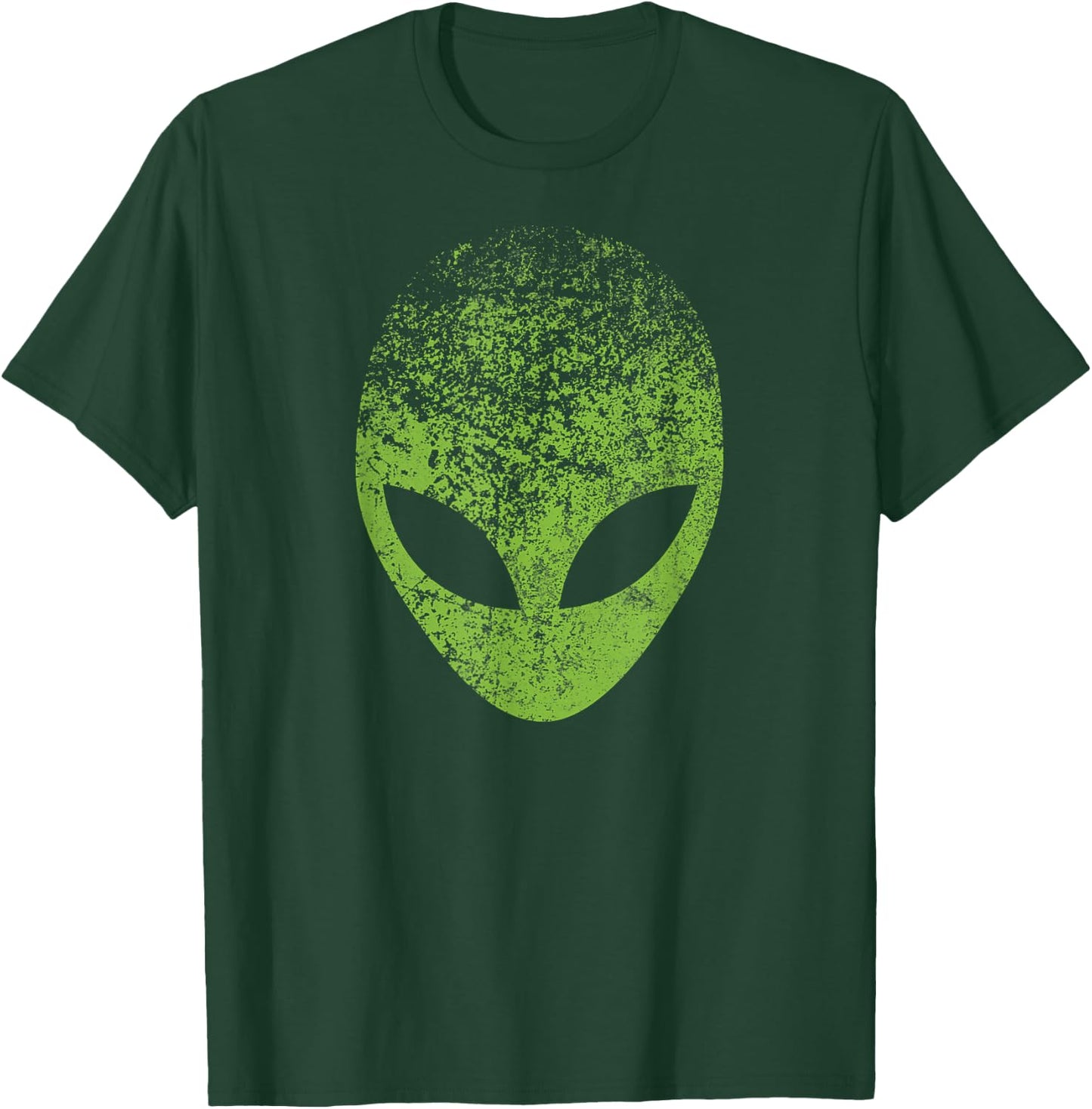 Alien Head Distressed Green Alien Face, Area 51, Roswell UFO T-Shirt - T-Shirt | Forest