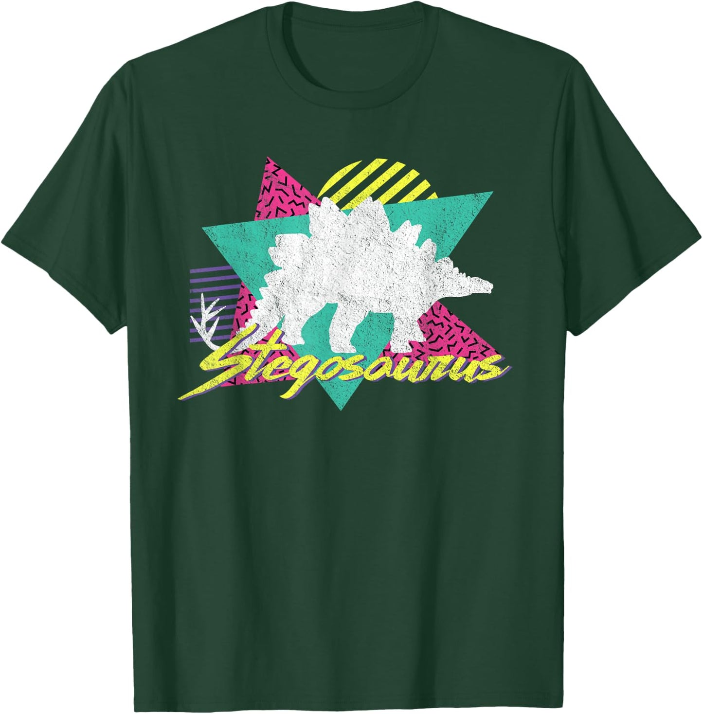 Vintage Retro 80s Or 90s Stegosaurus Dinosaur T-Shirt - T-Shirt | Forest