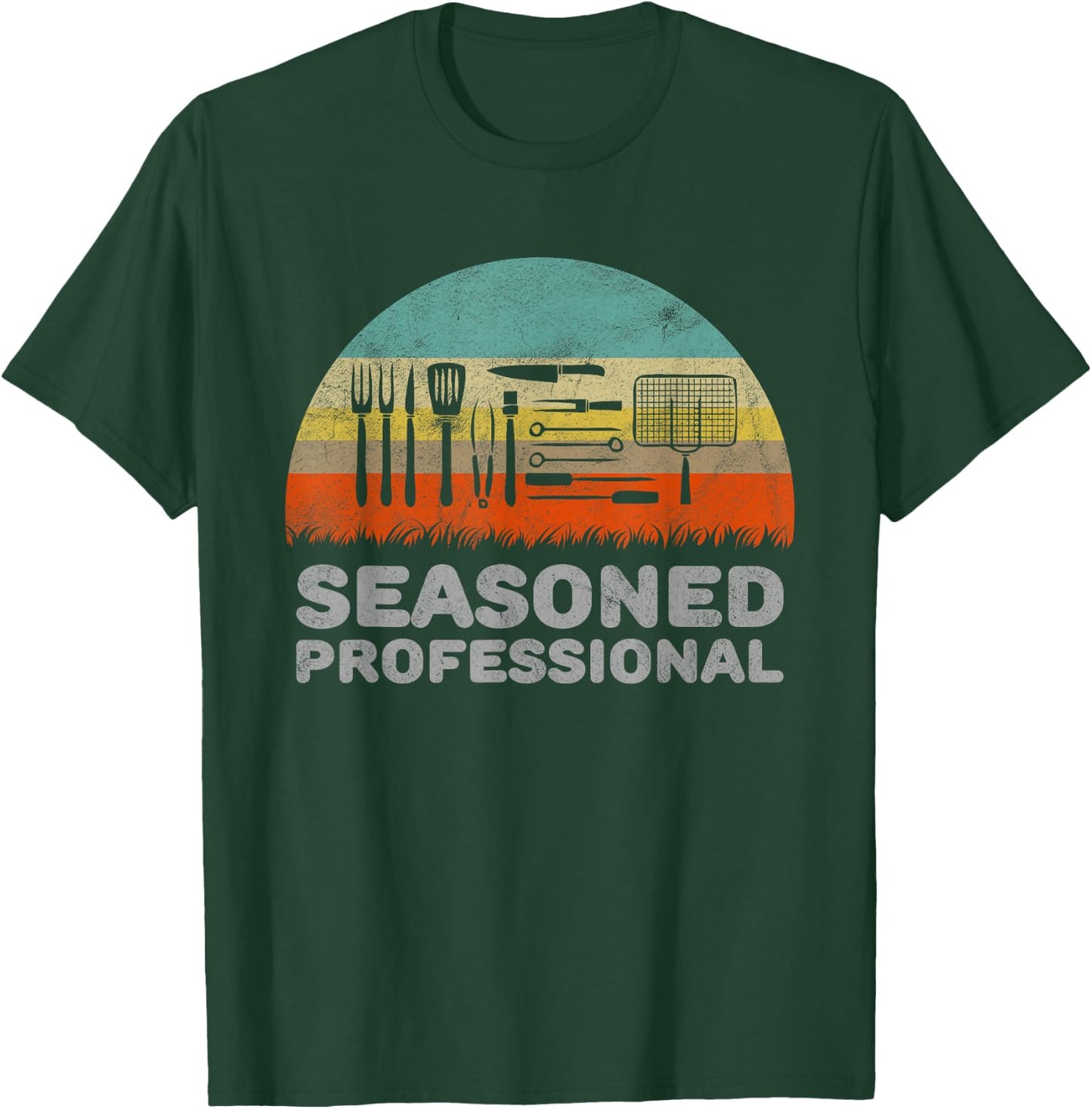 Funny Seasoned Professional Barbecue Pun T-Shirt - T-Shirt | Forest