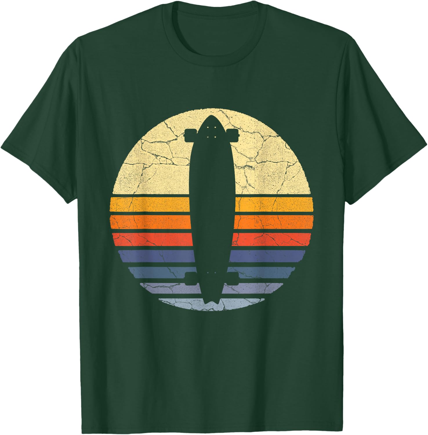 Distressed Longboard Longboarding Lovers & Longboarder Gift T-Shirt - T-Shirt | Forest