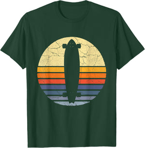 Distressed Longboard Longboarding Lovers & Longboarder Gift T-Shirt - T-Shirt | Forest