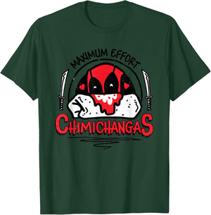 Marvel Deadpool Maximum Effort Chimichanga's Distressed Funny T-Shirt - T-Shirt | Forest