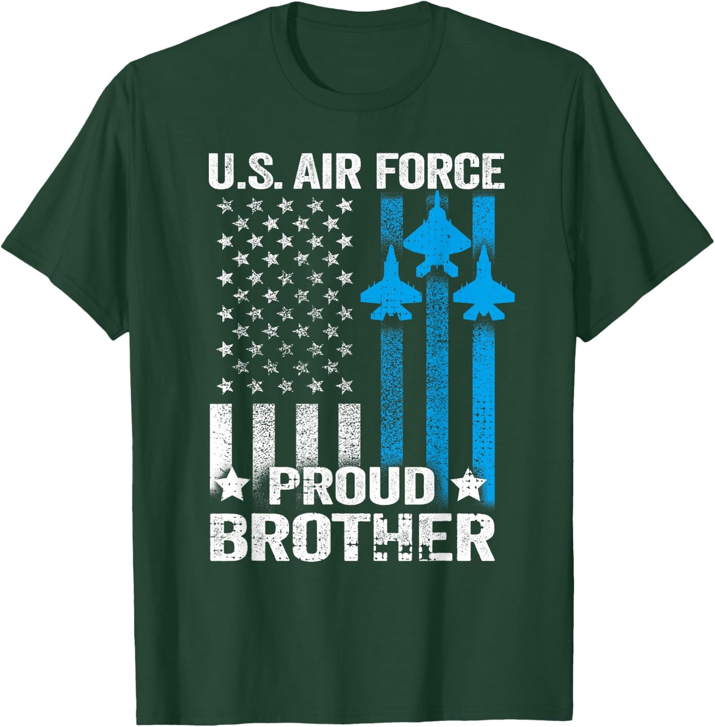 Vintage Proud Brother US Air Force T Shirt - USAF T-Shirt - T-Shirt | Forest