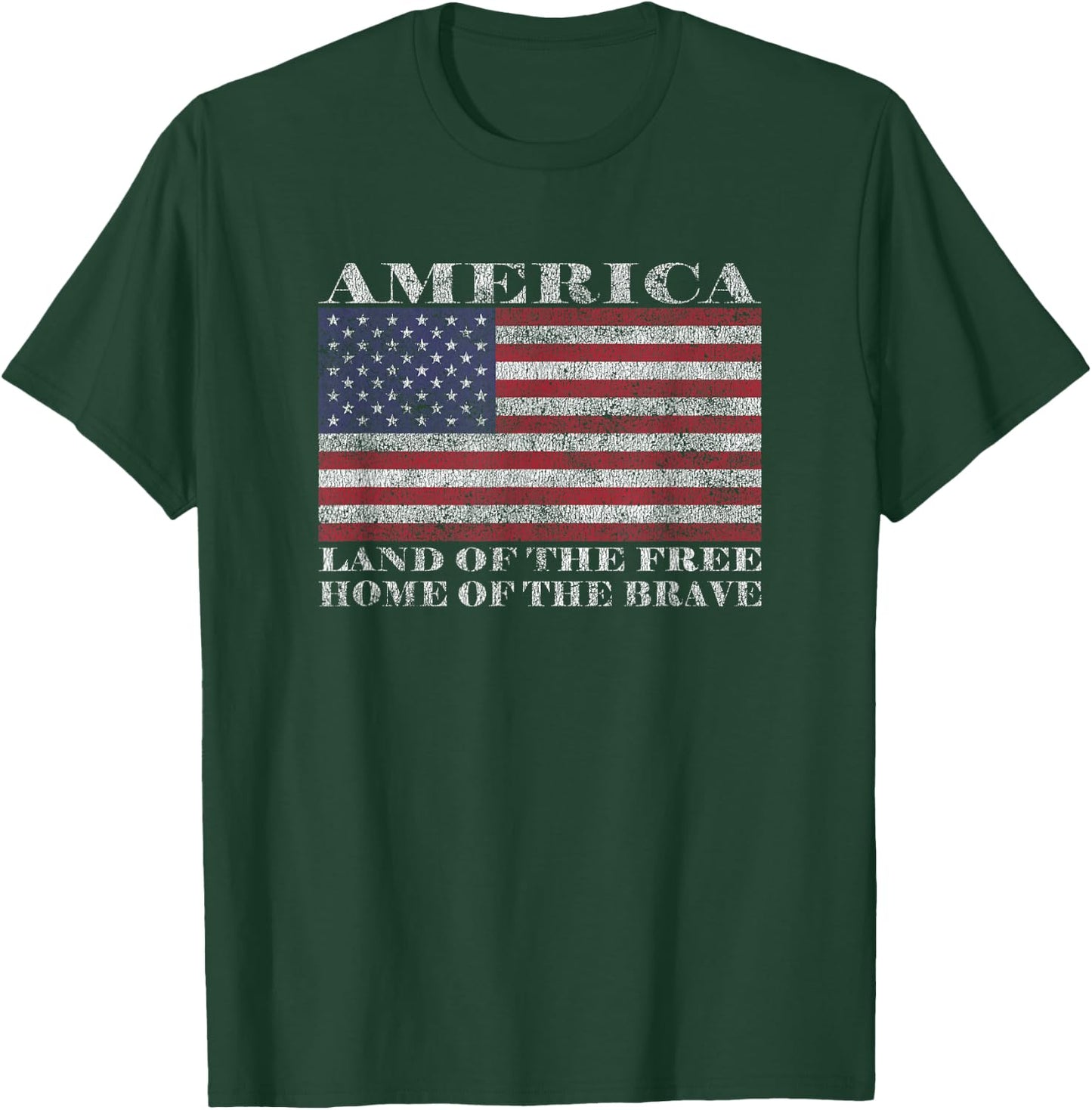 America Land Of The Free Home Of The Brave T-Shirt - T-Shirt | Forest