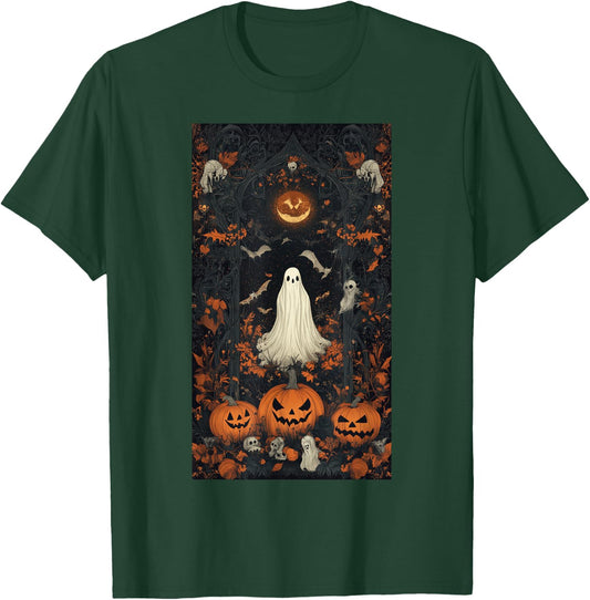 Halloween Ghost Spooky Bats Pumpkin Witch Night T-Shirt - T-Shirt | Forest