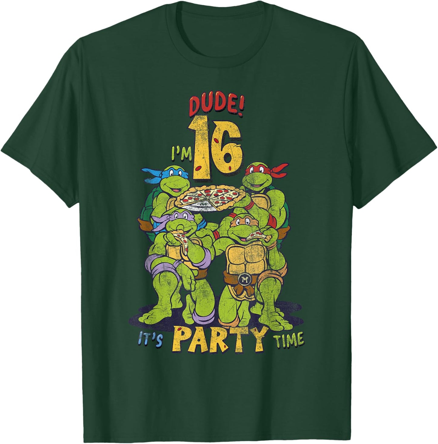 Teenage Mutant Ninja Turtles 16th Birthday Pizza Party T-Shirt - T-Shirt | Forest
