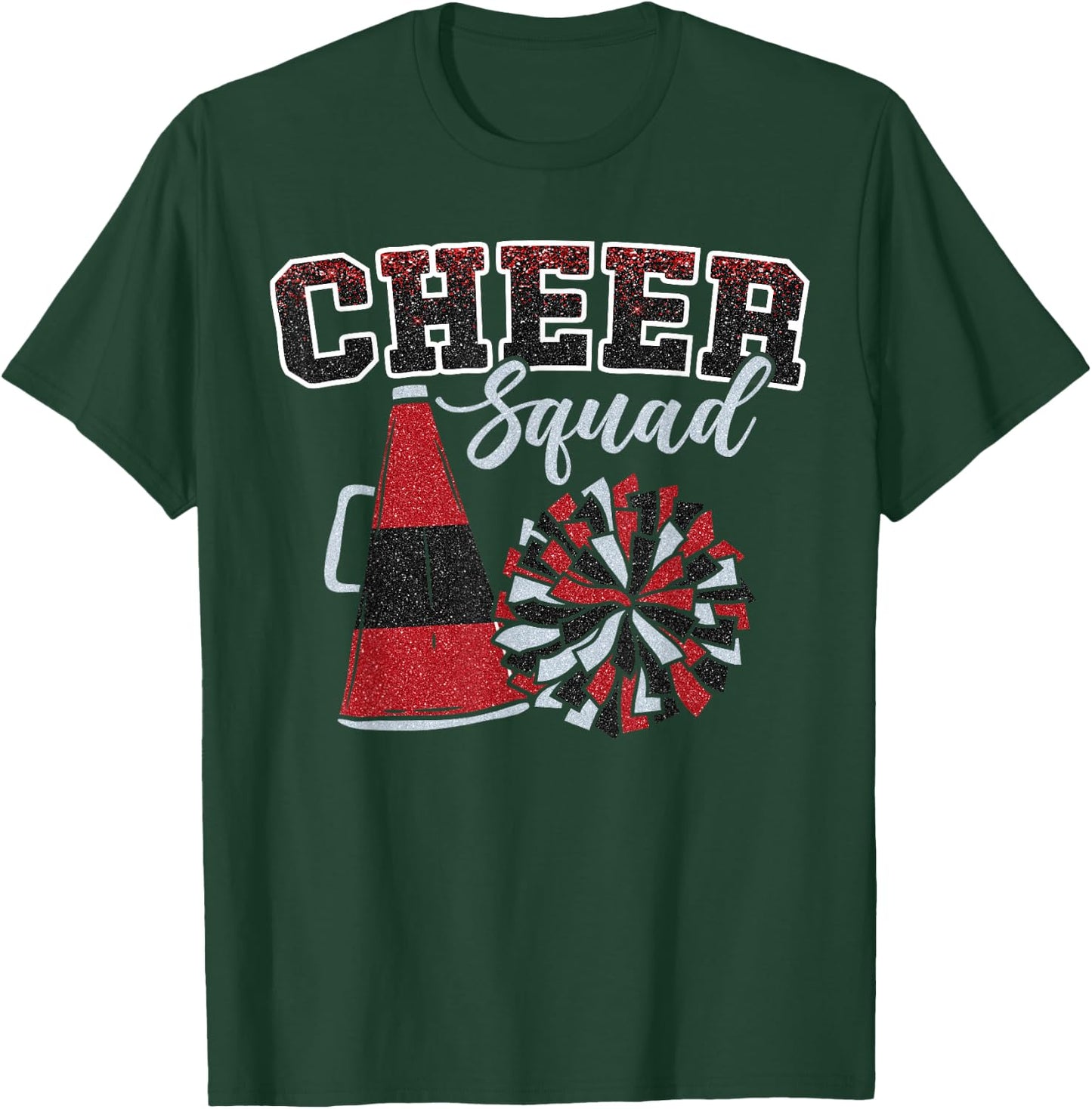 Cheer Squad Funny Cheerleader Cheerleading Red Women Girl T-Shirt - T-Shirt | Forest