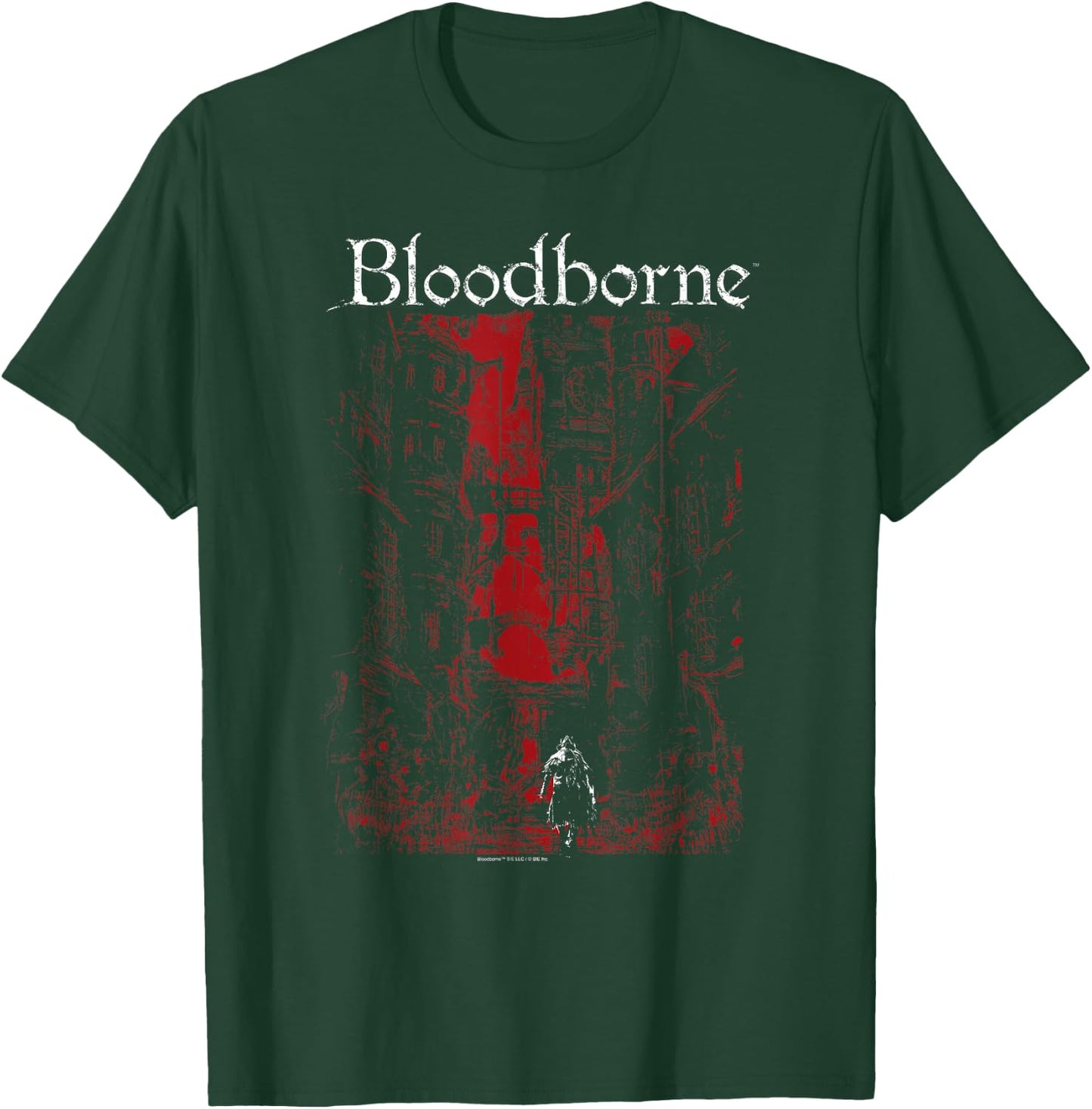 Bloodborne Red City Background with Logo Video Game T-Shirt - T-Shirt | Forest