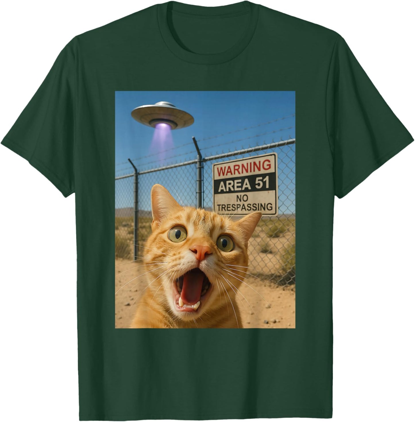 Cat Selfie Funny Area 51 T-Shirt - T-Shirt | Forest