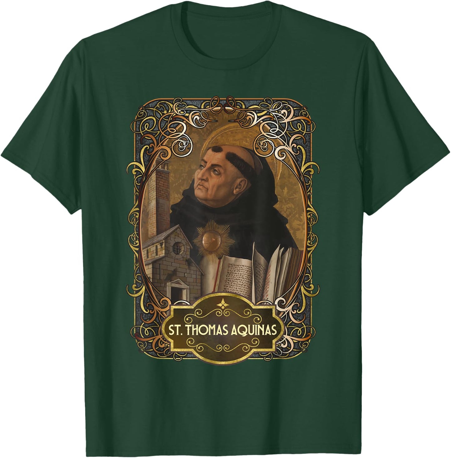 St. Thomas Aquinas Philosophy Catholic Theology Saint T-Shirt - T-Shirt | Forest