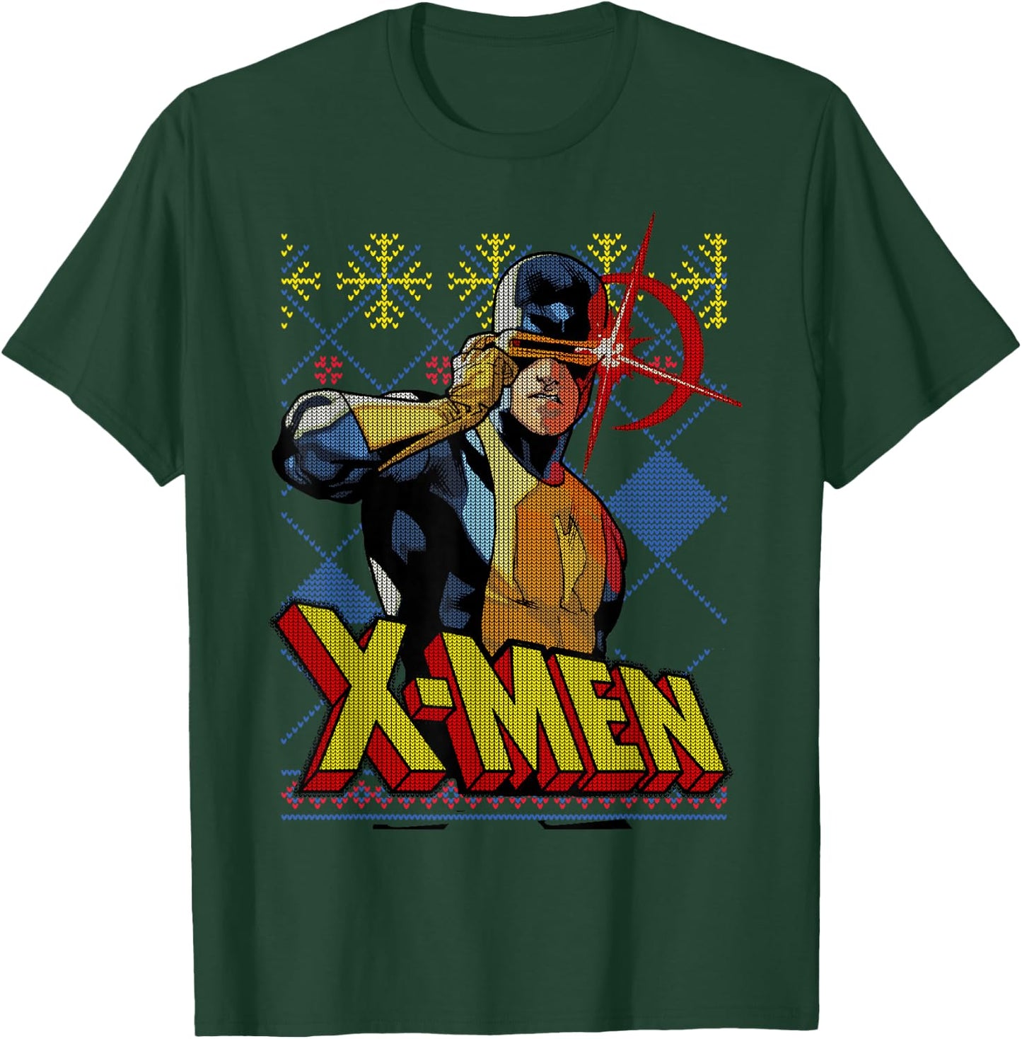 Marvel X-Men Cyclops Ugly Christmas Sweater Graphic T-Shirt - T-Shirt | Forest