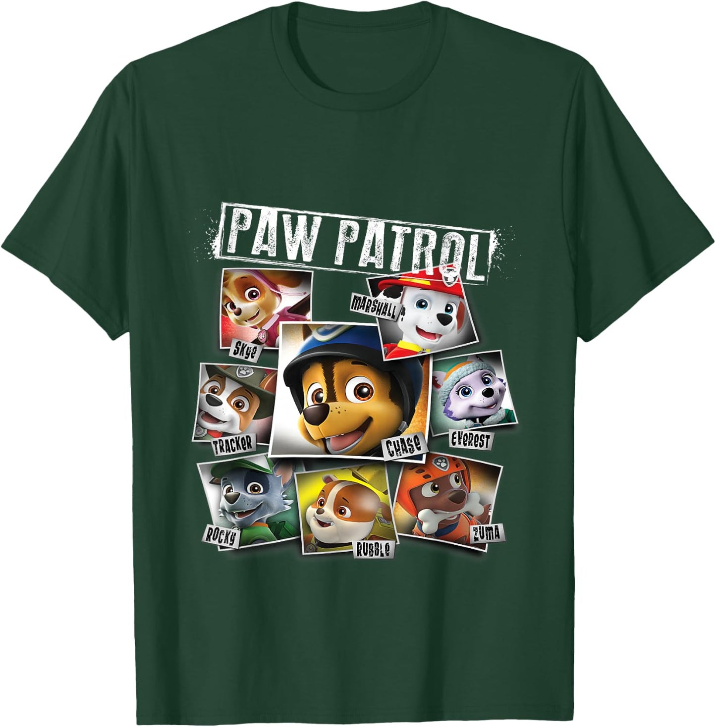 PAW Patrol Pictures Collage All Characters T-Shirt - T-Shirt | Forest