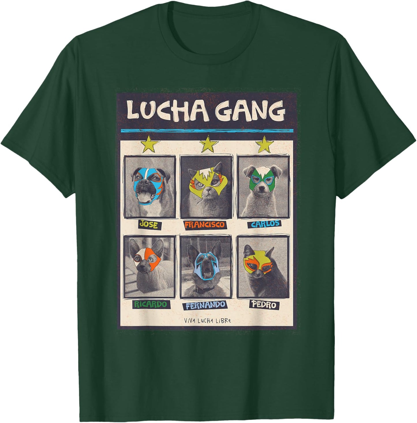 Lucha Libre Mexico Puppy Wrestling Mask Luchador Birthday T-Shirt - T-Shirt | Forest
