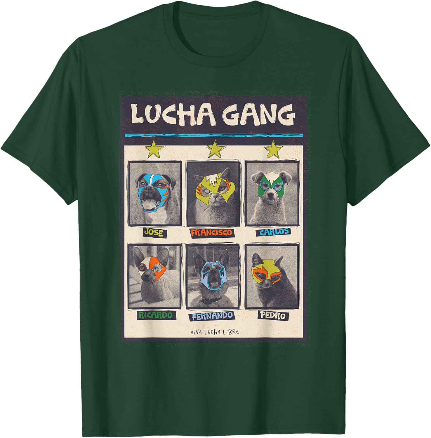 Lucha Libre Mexico Puppy Wrestling Mask Luchador Birthday T-Shirt - T-Shirt | Forest