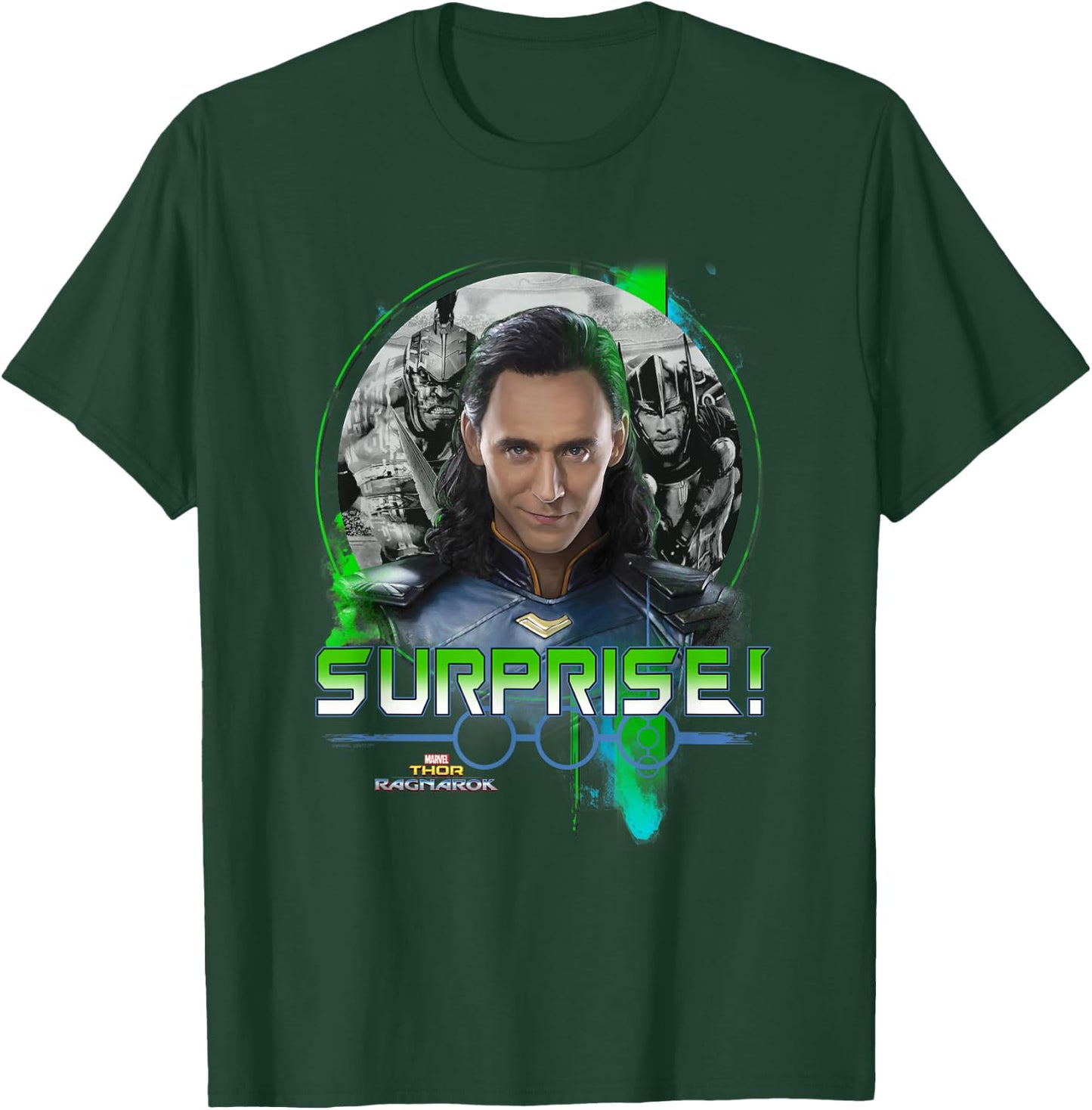 Marvel Thor Ragnarok Loki Surprise Green Pop T-Shirt - T-Shirt | Forest