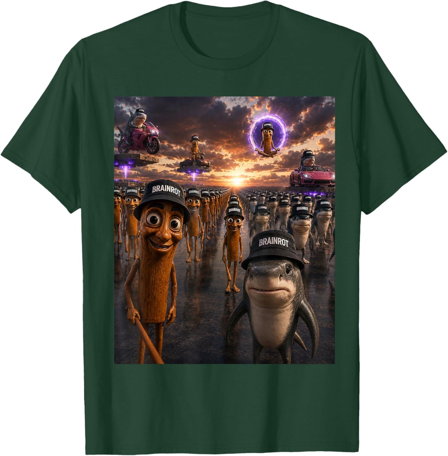 Tralalero Tralala Tung Tung Sahur Brainrot Italian Meme T-Shirt - T-Shirt | Forest