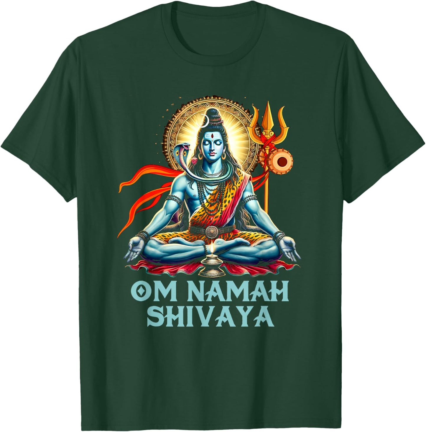 Shiva Hindu God Yoga Meditation Spiritual Om Namah Shivaya T-Shirt - T-Shirt | Forest