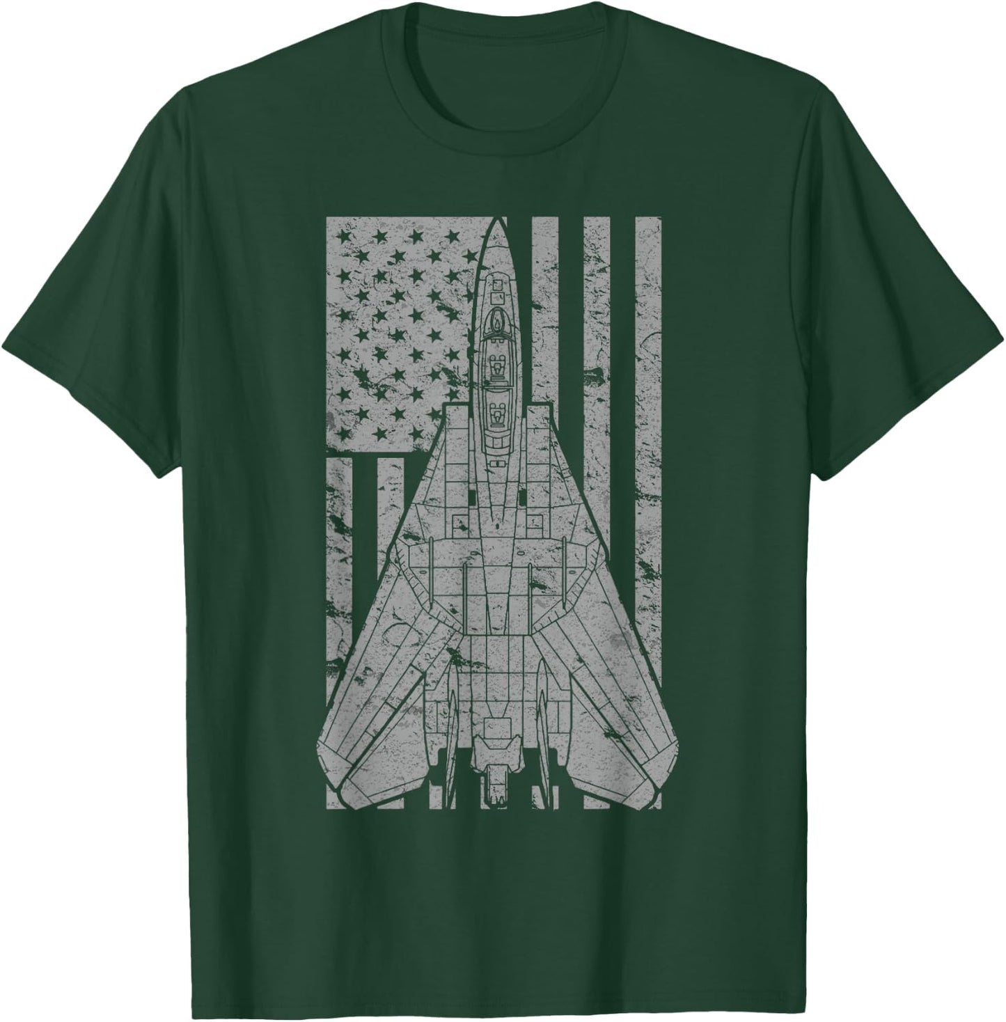 F-14 Tomcat Jet Fighter Vintage American Flag T-Shirt - T-Shirt | Forest