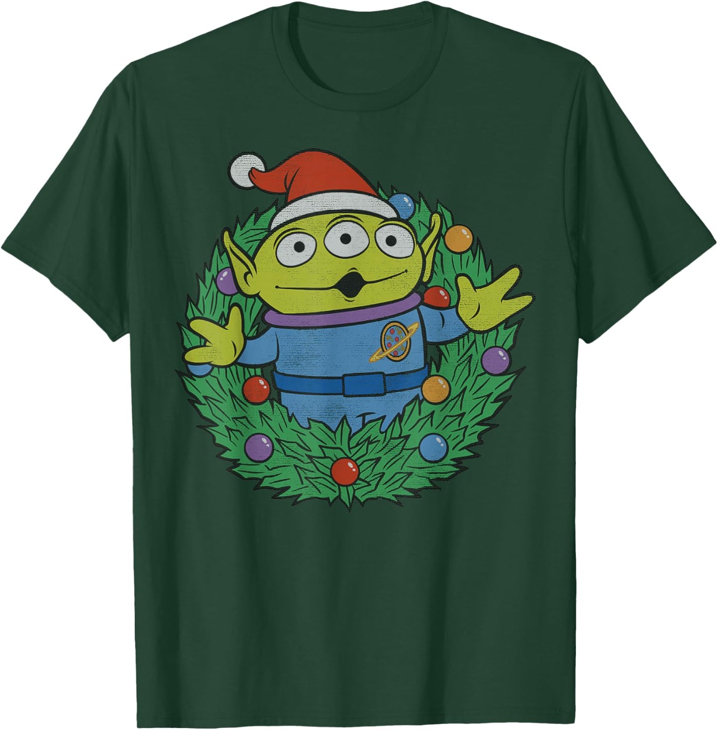 Disney Pixar Toy Story Alien Christmas Wreath T-Shirt - T-Shirt | Forest