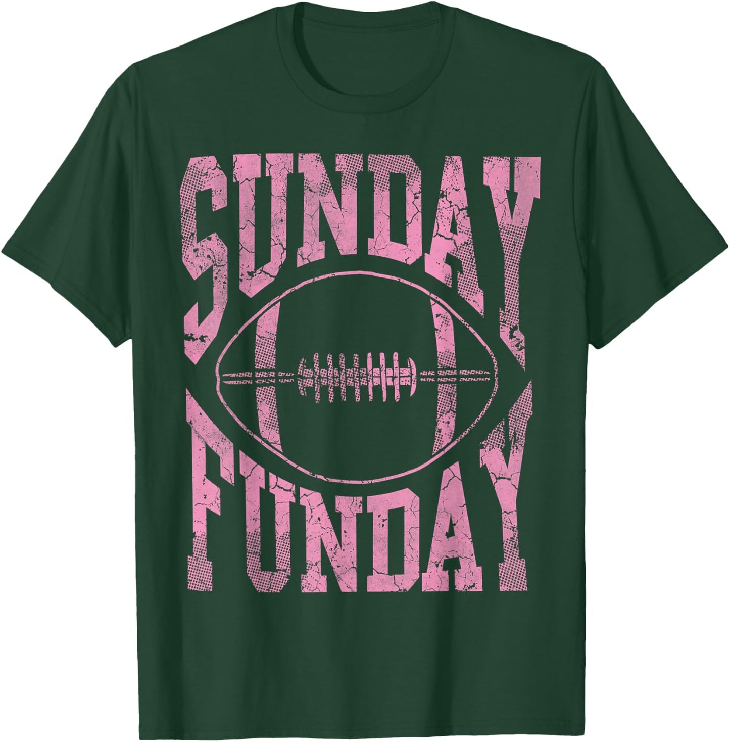 Cute Sunday Funday Football Women Girls T-Shirt - T-Shirt | Forest